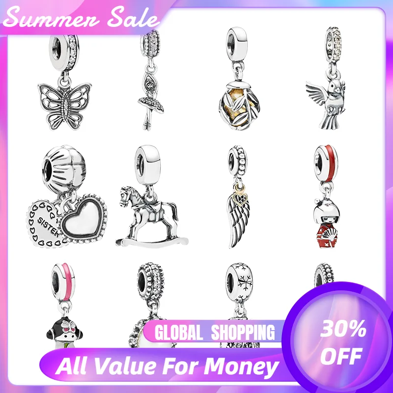 

Серебро 925, подвески для женщин, браслеты, сделай сам, балерина, лист, сестра, голубь, лошадь-качалка, любовь, японская, корейская кукла, луна, з...