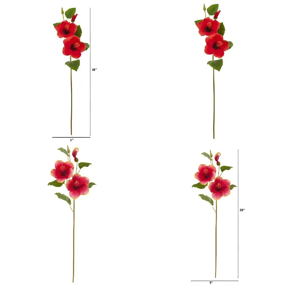 

High Quality Artificial Hibiscus Flowers (Set of 12) - Lifelike Blossom for Home Decoration, Weddings & Events