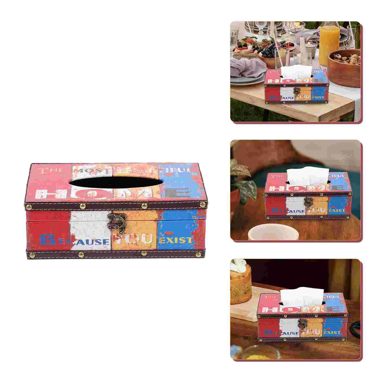 

Tissue Box Cover Household Tissue Box Vintage Tissue Container Desktop Tissue Holder