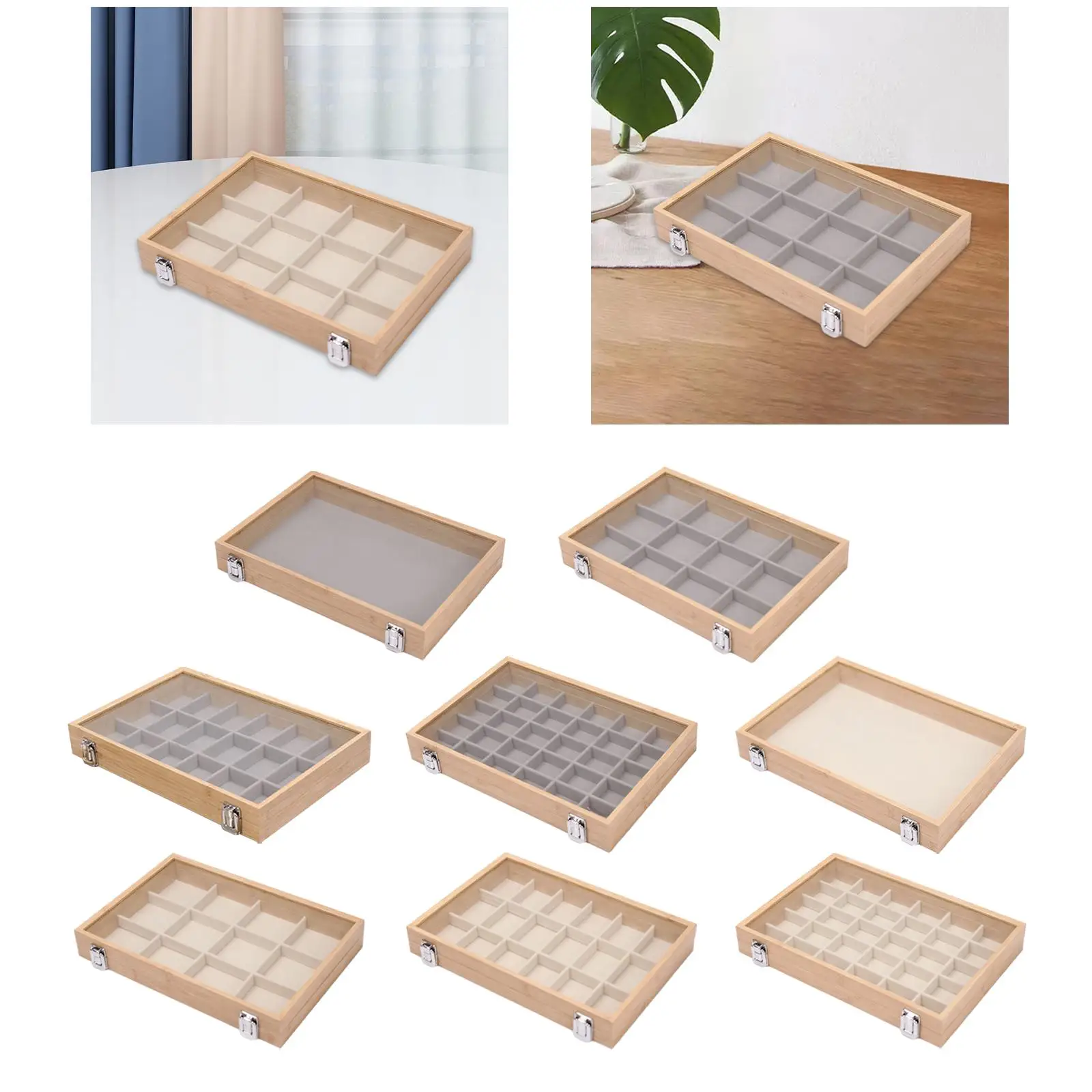 Шкатулка для ювелирных изделий деревянный органайзер серег поднос витрин в