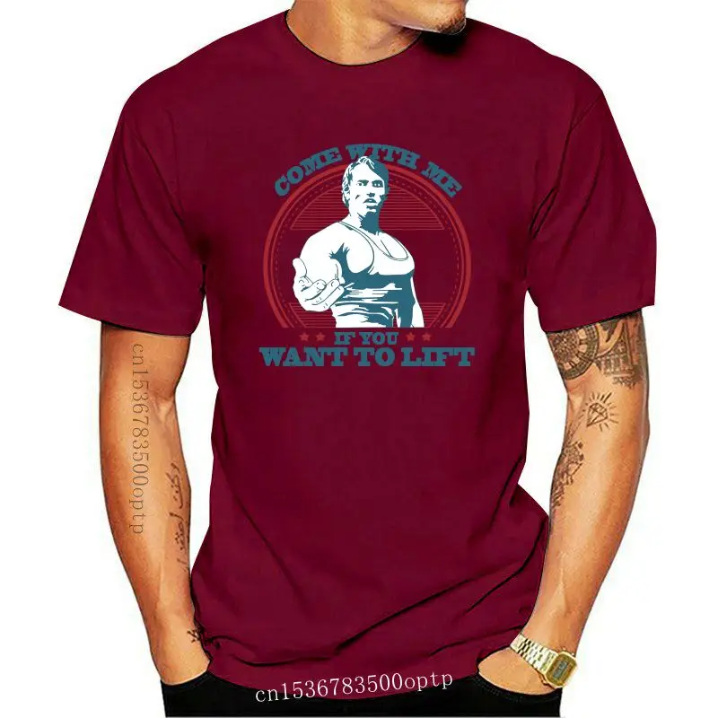 

Camiseta con estampado de Arnold Schwarzenegger para hombre, camisa informal de talla grande de EE. UU., con mensaje "Come With