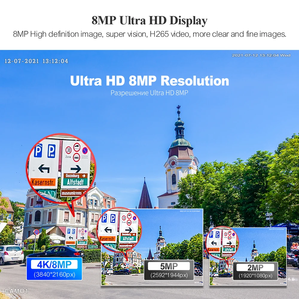 Система видеонаблюдения Techage 4K Ultra HD 8 Мп комплект уличного видеорегистратора H.265
