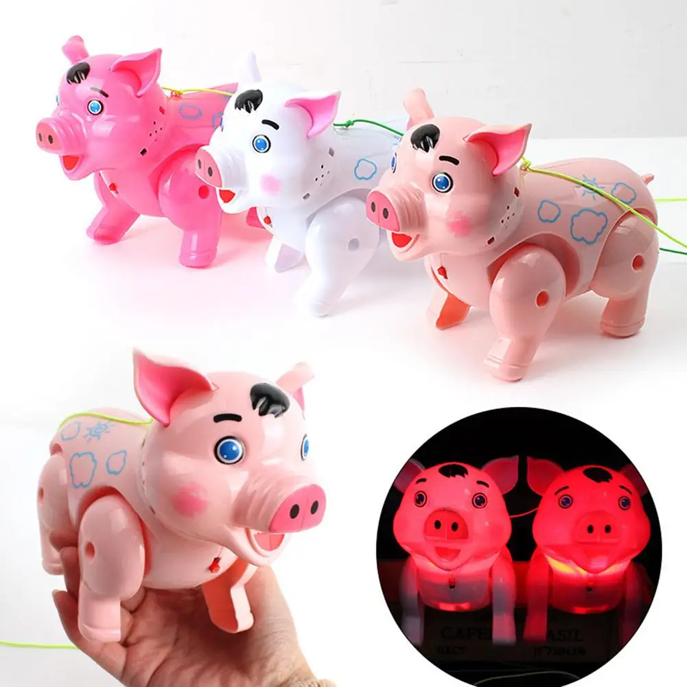 

Игрушка Электрическая ходячая свинка, музыкальная игрушка со светильник, смешная электроника для детей, подарок на день рождения, игрушка, ...