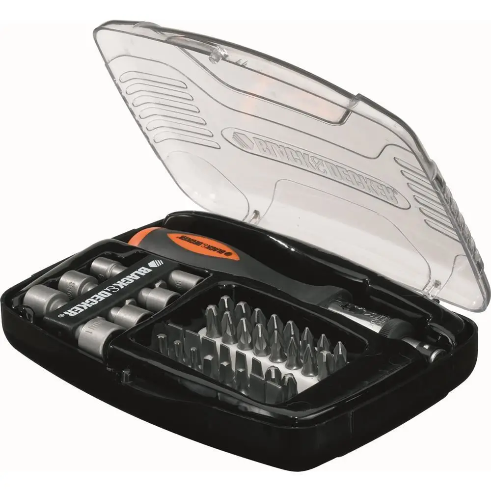 

Black Decker A7062 40 Piece Ratchet Screwdriver and Screwing End Set