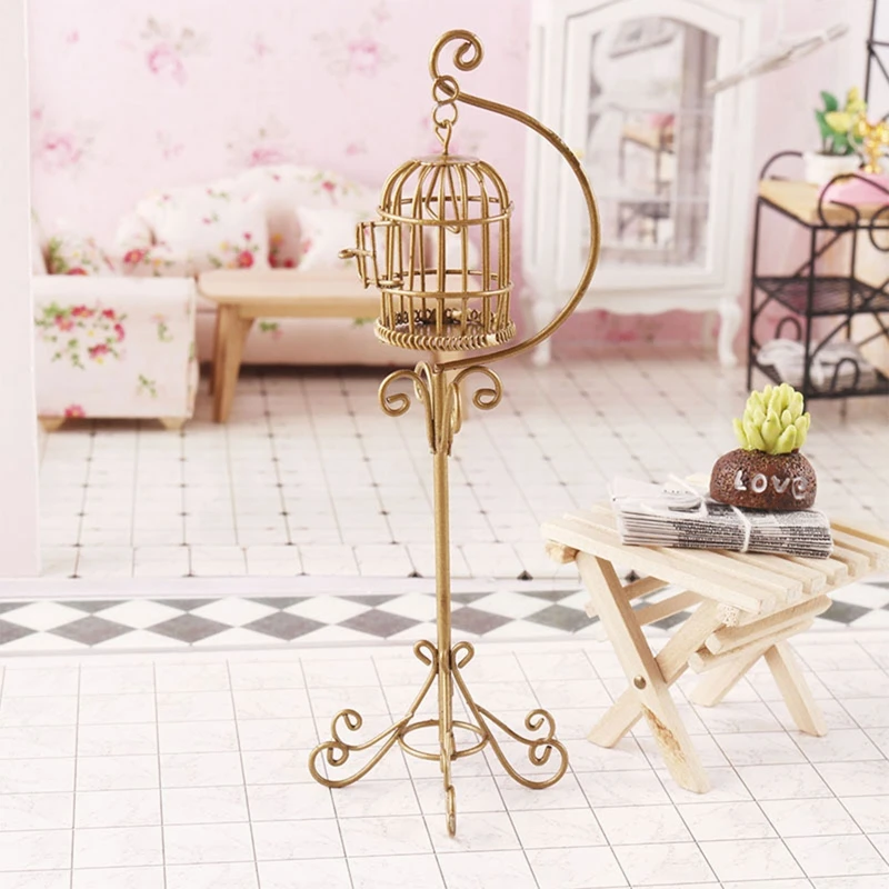 KX4B мини металлическая клетка для птиц модель микропейзажа сделай сам птичья