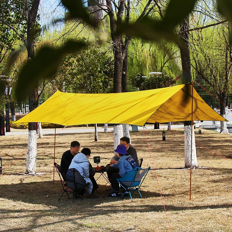 ASTA Caidie Octangon 3x4m Silicon/Silver Coating Seam-Sealed Windproof Sunscreen UV-proof Hanging Tarp Beach Canopy No poles