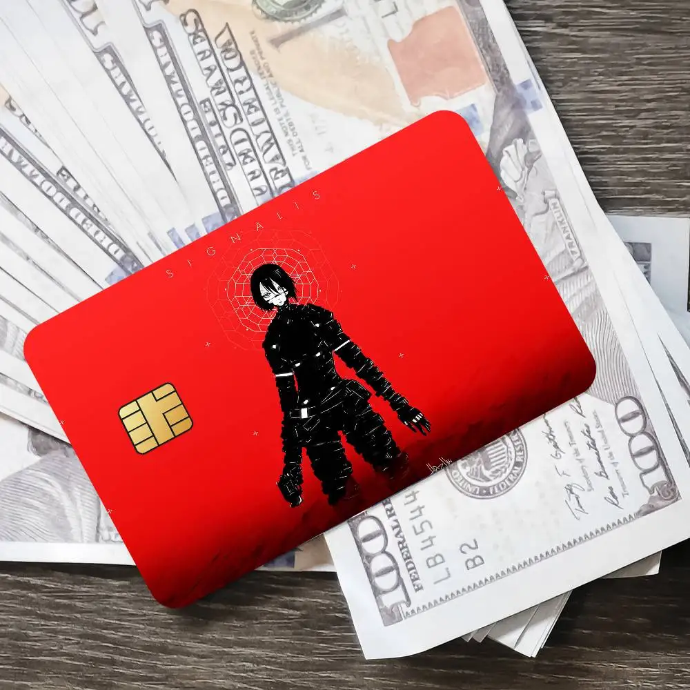 Наклейки для карт игры S-Signalis, водостойкая пленка, обложка для кожи, 4 шт., наклейки для кредитных карт, дебетовое переднее украшение, банковский метро, пропуск вячеслав николаевич курицын у метро у сокола