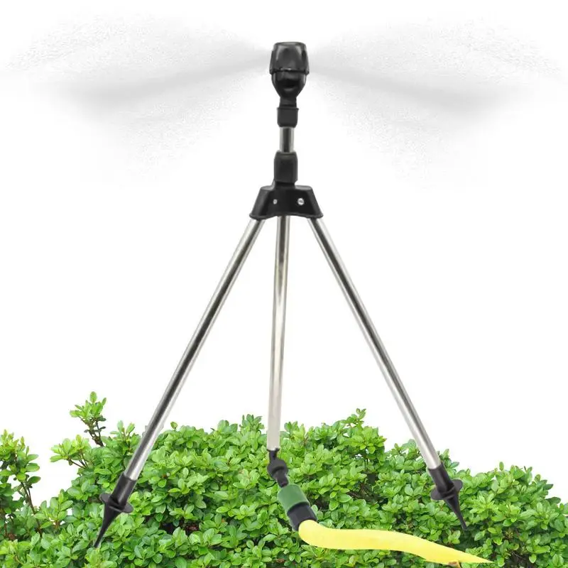 Spike Base Water Sprinklers Rotary Irrigation Tripod Telescopic Support Sprinkler 360 Rotating Automatic Lawn Irrigation System