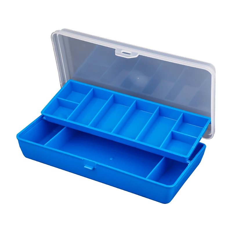 Luya Box Multipurpose Translucent 11 Grid Double-layer Plastic Fishing Gear Accessories Storage Box