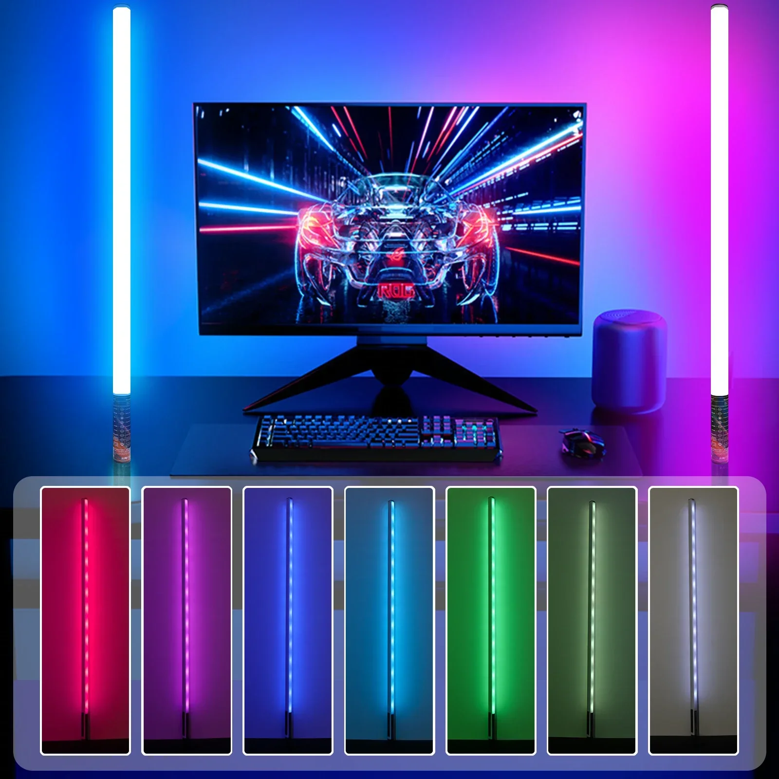 Фото Светодиодные угловые светильники LUXCEO, 2 шт., 120 см, RGB, для создания атмосферы, для фотосъемки, для помещений, сцен, баров, дискотек, вечеринок №4