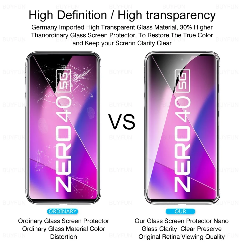 6 в 1 для Infinix Zero 40 5G Zero40 4G 20D изогнутые края защитное стекло Противоударная защита