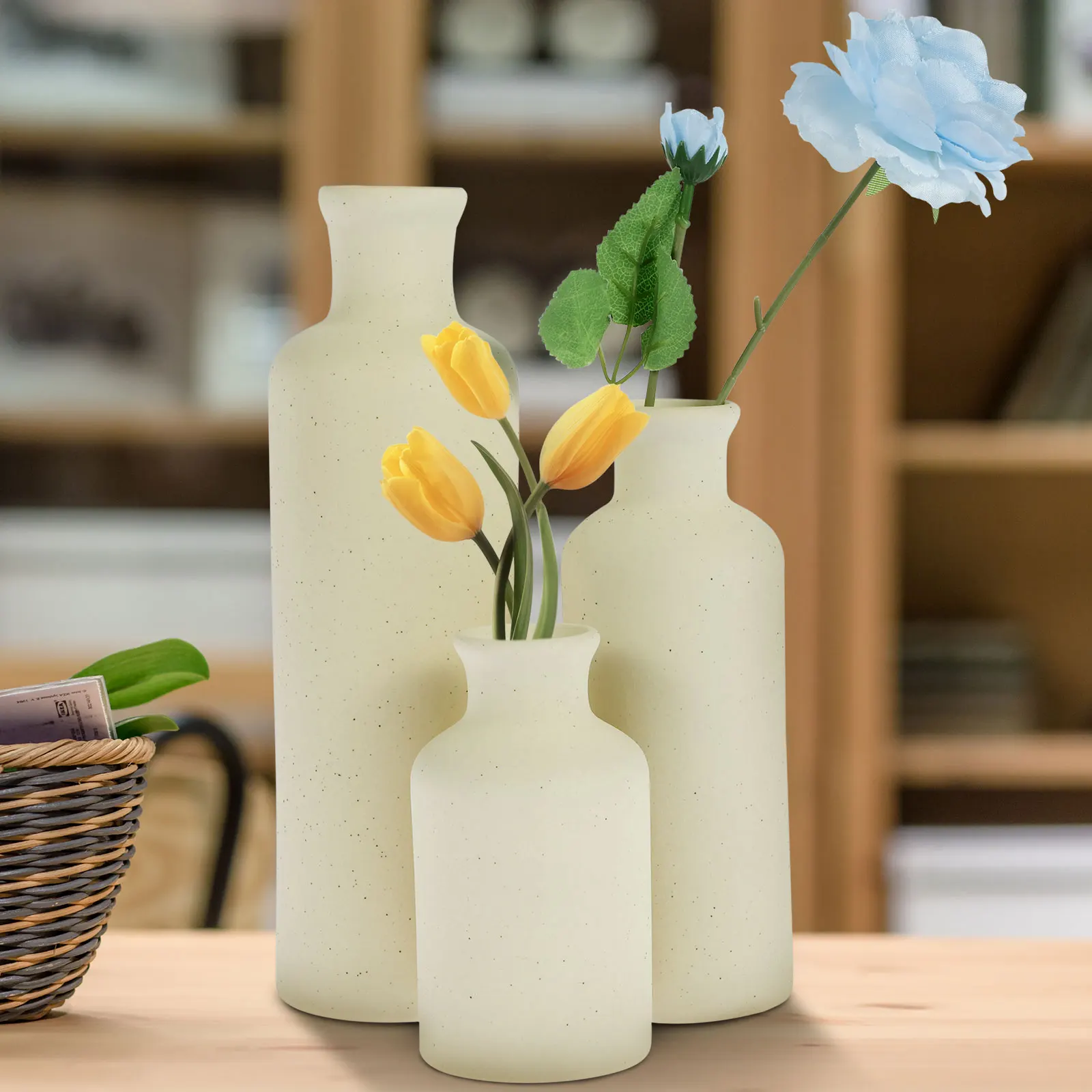 

Новая искусственная декоративная Цветочная ваза, винтажная ваза из пампасной травы, современная настольная Цветочная ваза, маленькая, средняя, большая ваза в эстетике