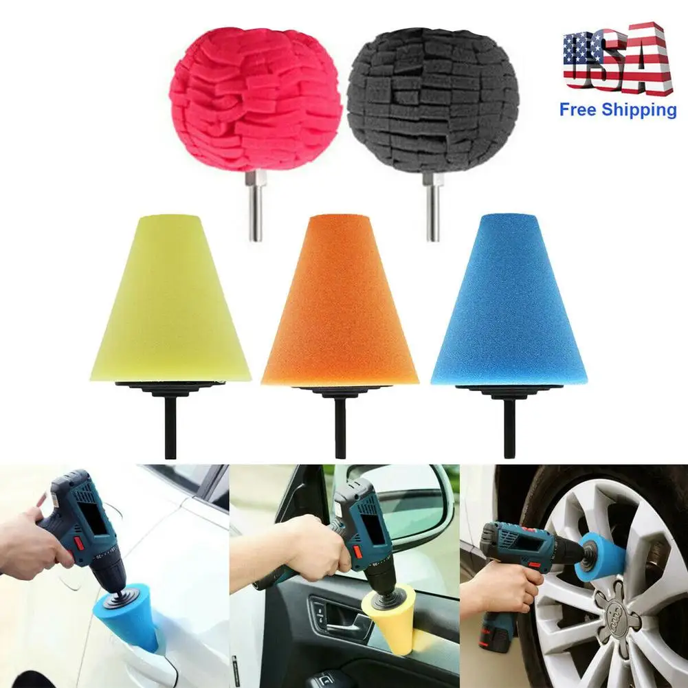 

5pcs/set Sponge Steel Ring Polishing Door Handle Small Area Tapered Polishing