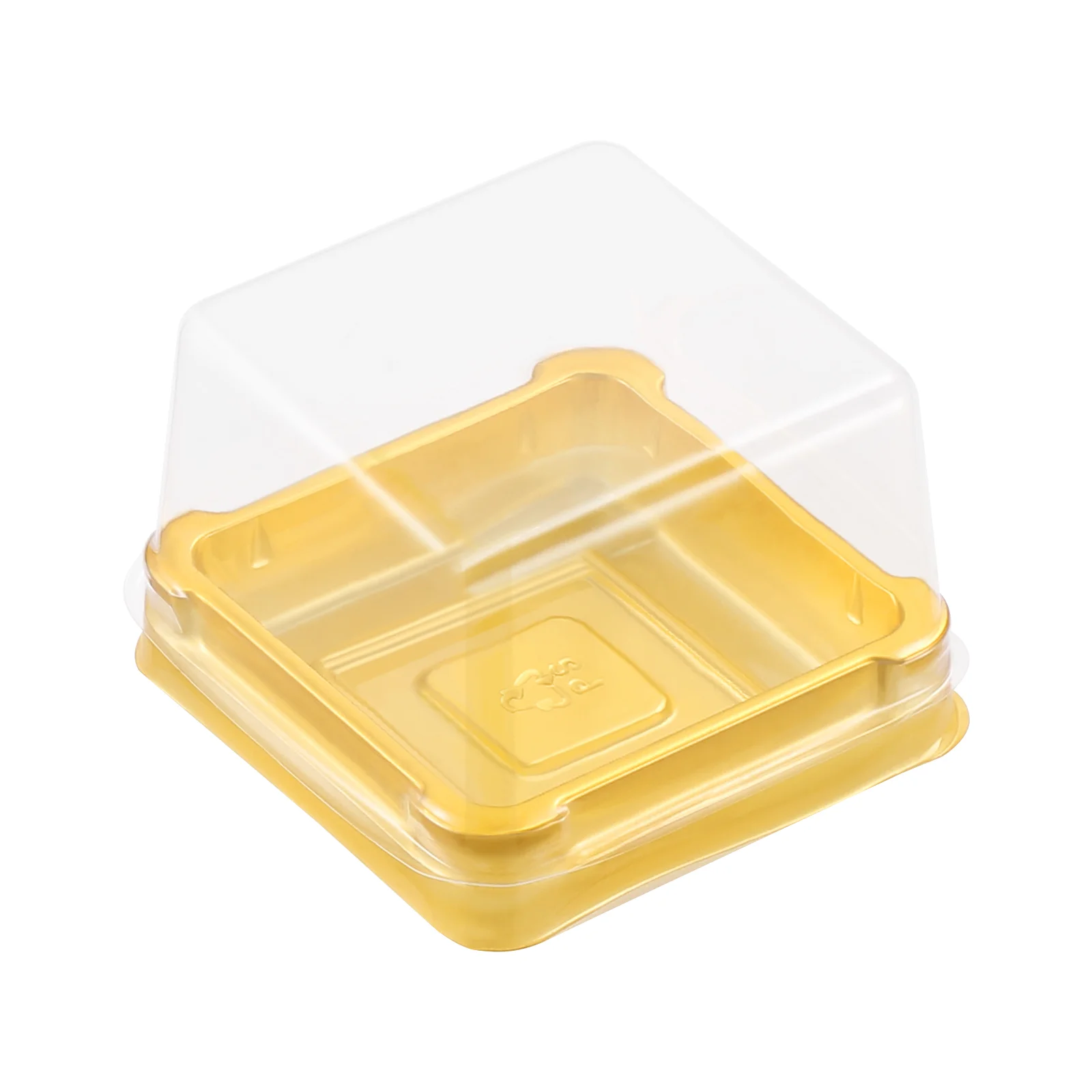 

50pcs Egg Yolk Crisp Box Individual Cupcake Cases Mooncake Holder Stand Packing Box Single Slice Cake Boxes Square Muffin Box