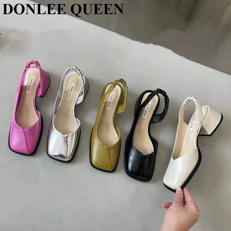 

2022 Summer Elegant Women Sandals Fashion Ladies Elastic Band Flat Heel Mule Shallow Slingback Party Dress Shoes Sandalias Mujer