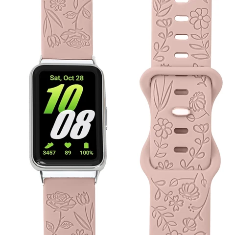 Дизайнерский ремешок с принтами для Samsung Galaxy Fit 3, силиконовый браслет с гравировкой для Samsung Galaxy Fit3, браслет с цветочным принтом