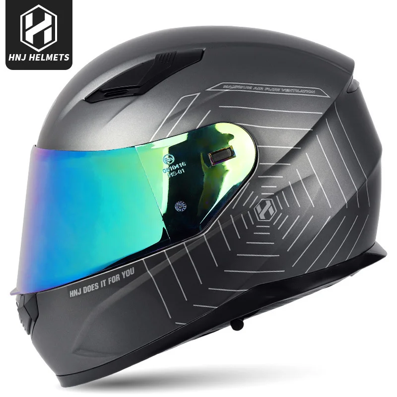

2022 Double visors HNJ summer motorcycle helmet Full Face Motocross Scooter Casque Hors Route Moto Casco For Man