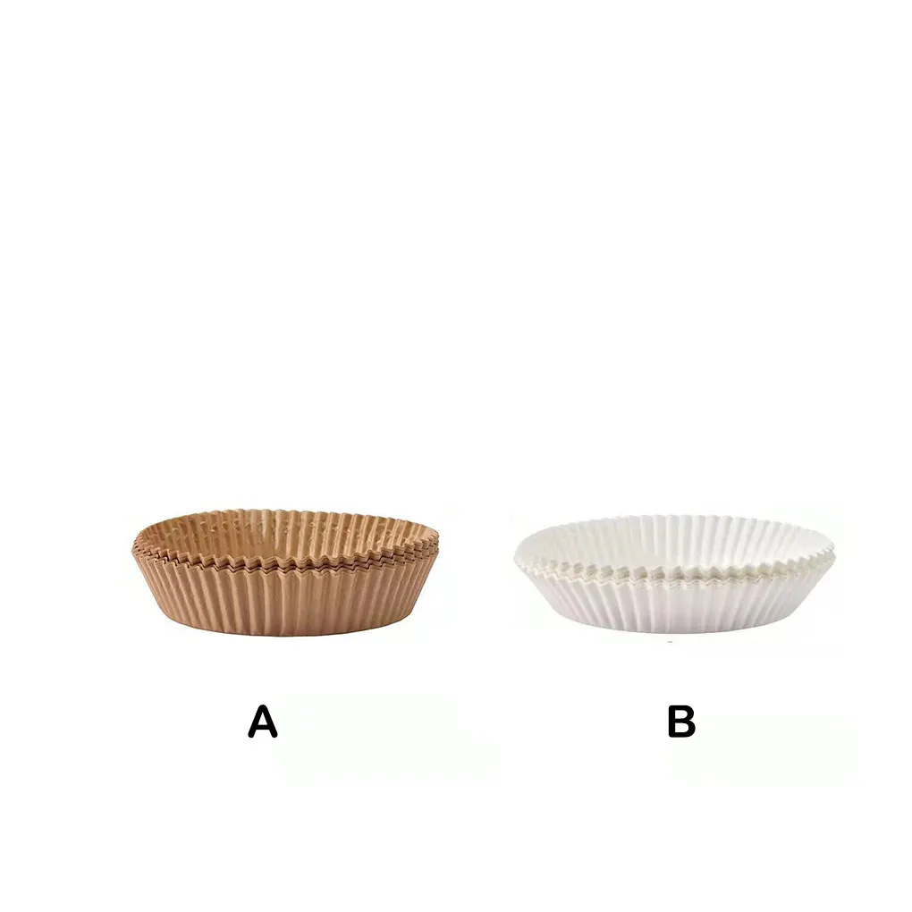 

30 Pack Air Fryer Baking Mats High-Temperature Oil-proof Non-Stick Kitchen Dishes Round Steamer Liners Home Kitchen Brown