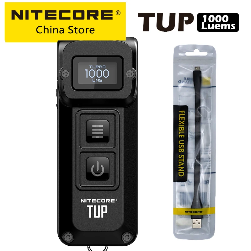 2022 NITECORE TUP EDC Keychain Light USB Rechargeable Flashlight Led Mini Hiking Pocket Light Built in Battery+ USB charge Cable