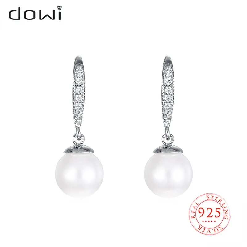 

Evening Kpop Earrings Female With Stones Silver 925 Jewelry For Women Dangling Baroque Natural Pearls White Wedding Earring