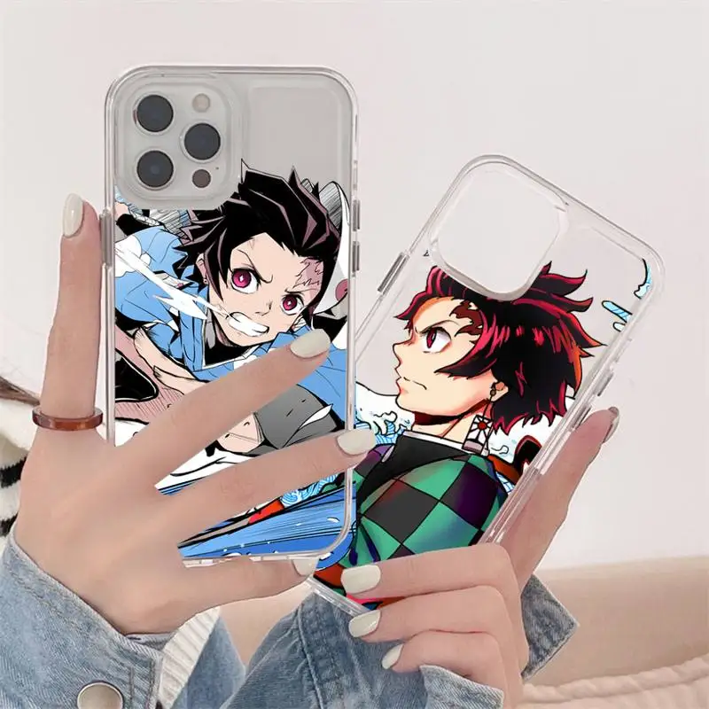 

Japan annime Kimetsu No Yaiba Phone Case Transparent soft For iphone 12 11 13 7 8 6 s plus x xs xr pro max mini