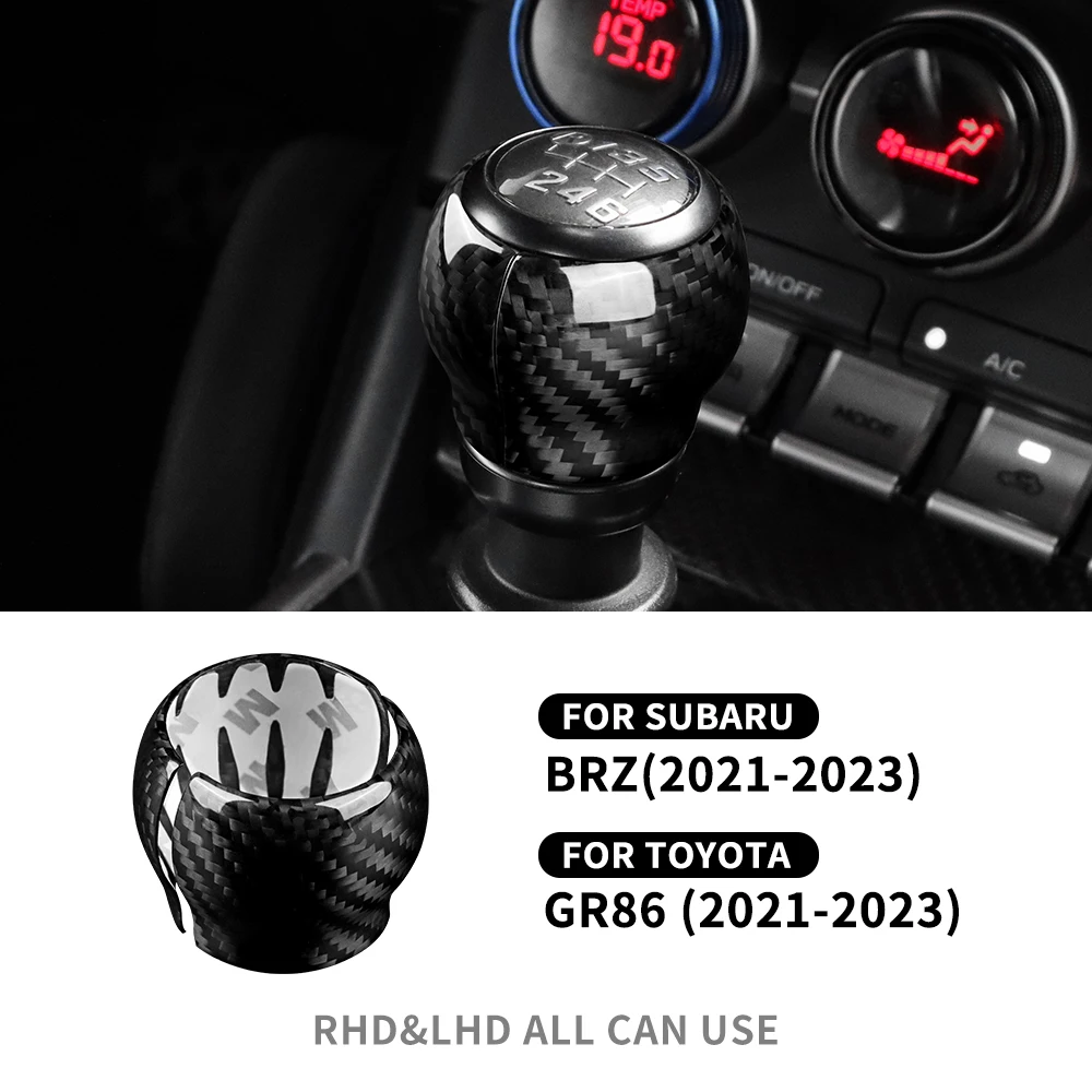 

Наклейка из настоящего твердого углеродного волокна для Subaru BRZ, Toyota GR86 2021 2022 2023 2024, ручная Автомобильная крышка переключения передач LHD RHD, внутренняя отделка