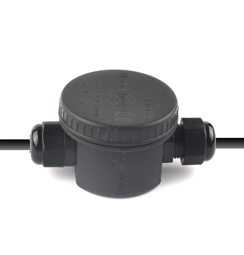 

IP66 2 Way Electrical Outdoor Waterproof Cable Wire Connector 24A/450V Round Junction Box With Terminal Light Accessories