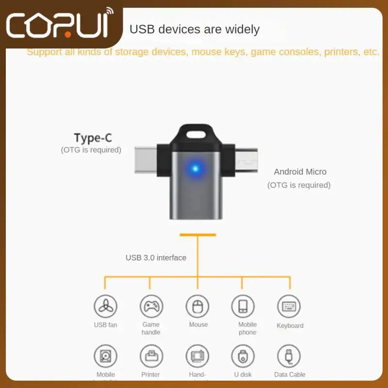 

Alloy Material Usb3.0 Connection Handle Free Switching Three In One Data Cable Widely Compatible Compact Size Patch Cord Adapter