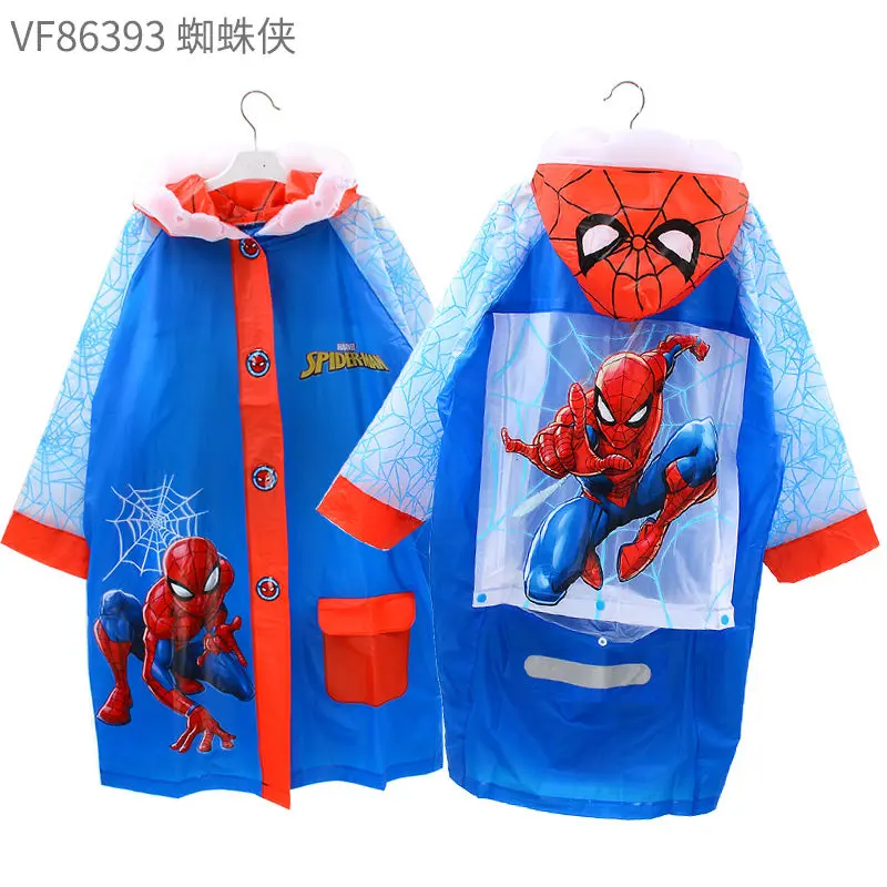 

Детский дождевик Disney, длинное пончо Человека-паука для мальчиков и девочек, школьный портфель для детей среднего и старшего возраста, с муль...