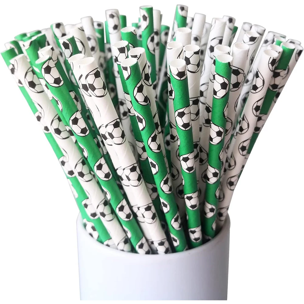 50-300 шт. одноразовые бумажные соломинки для футбола