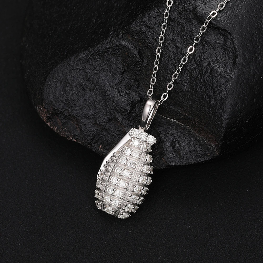 Grenade Moissanite Necklaces for Women S925 Silver Pendant Men Hip Hop Jewelry Pass Diamonds Tester With GRA Free Ship