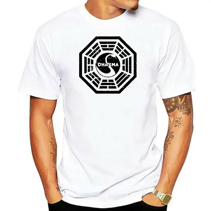 

Dharma Initiative Distressed Logo T-Shirt men t shirt
