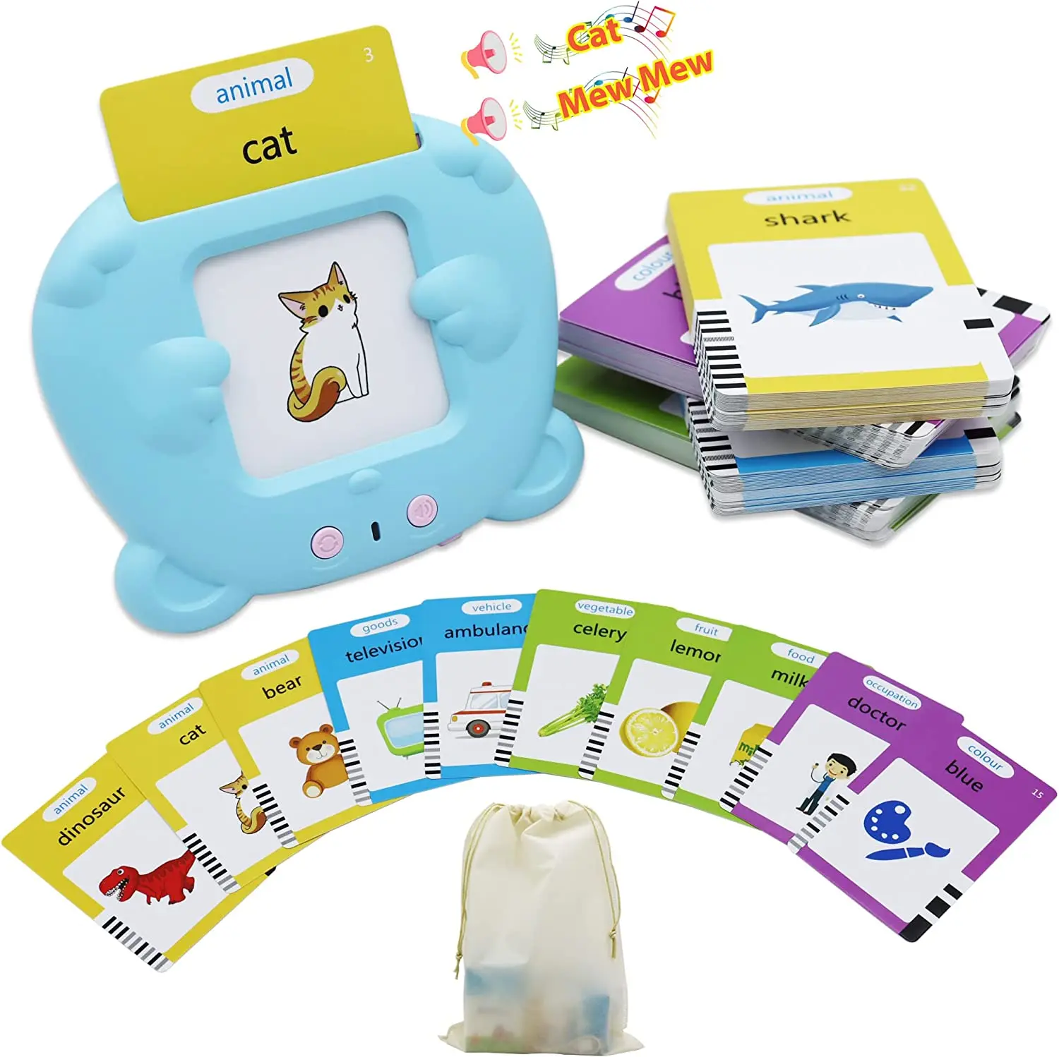 

ZK20 Educational Learning Talking Flash Cards Kindergarten Kids English Language Electronic Audio Book Learn English Words Toys