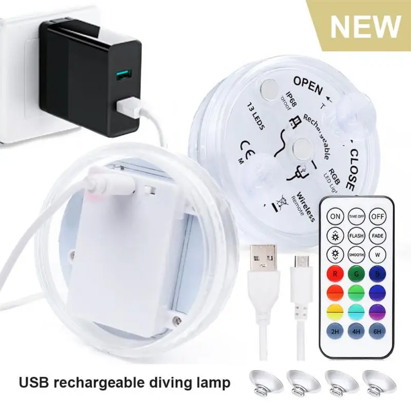 

Tea Pond Light Upgrade Led Rechargeable Underwater 13 Swimming Light For Magnetic Hot Night Pool Usb Lamp Leds Submersible Night
