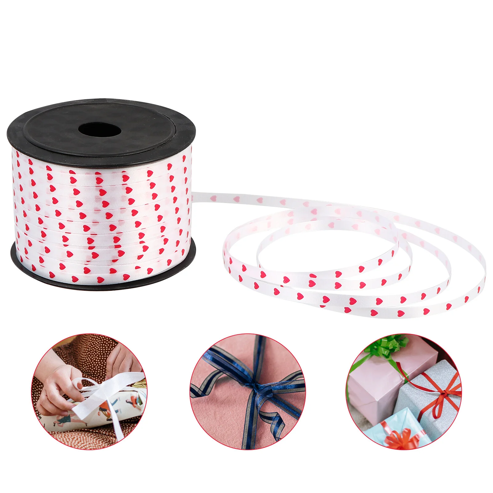 

1 Roll Heart Pattern Wrapping Ribbon Packing Ribbon Creative DIY Ribbon
