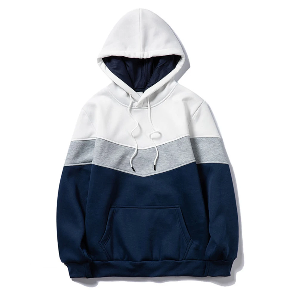 

Толстовка мужская однотонная с капюшоном, флисовый свитшот с длинным рукавом, Повседневный пуловер с карманами, модная уличная одежда
