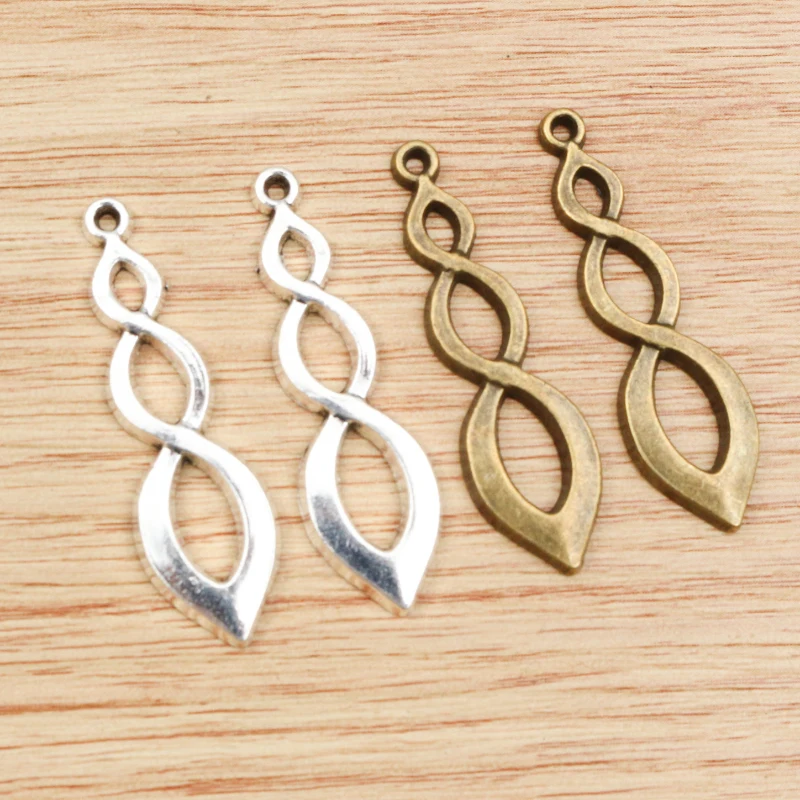 

10 шт 37x11 мм Античное посеребренное бронзовое покрытие 8 Бесконечность Подвески ручной работы Подвеска: сделай сам для браслета ожерелье