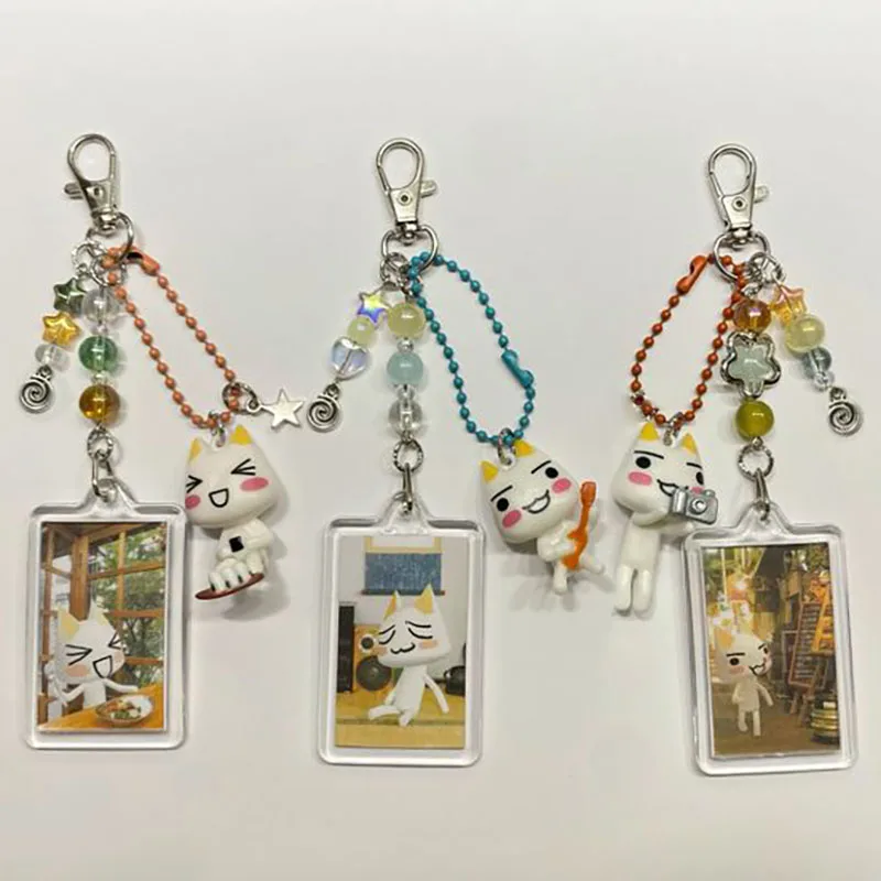 Брелок ручной работы Toro and Kuro Inoue с котенком из бисера y2k эстетический