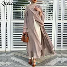Мусульманское открытое абайя Дубайский хиджаб платье Абая для женщин турецкие платья Исламская одежда марокканский кафтан халат кафтан ИД Мубарак
