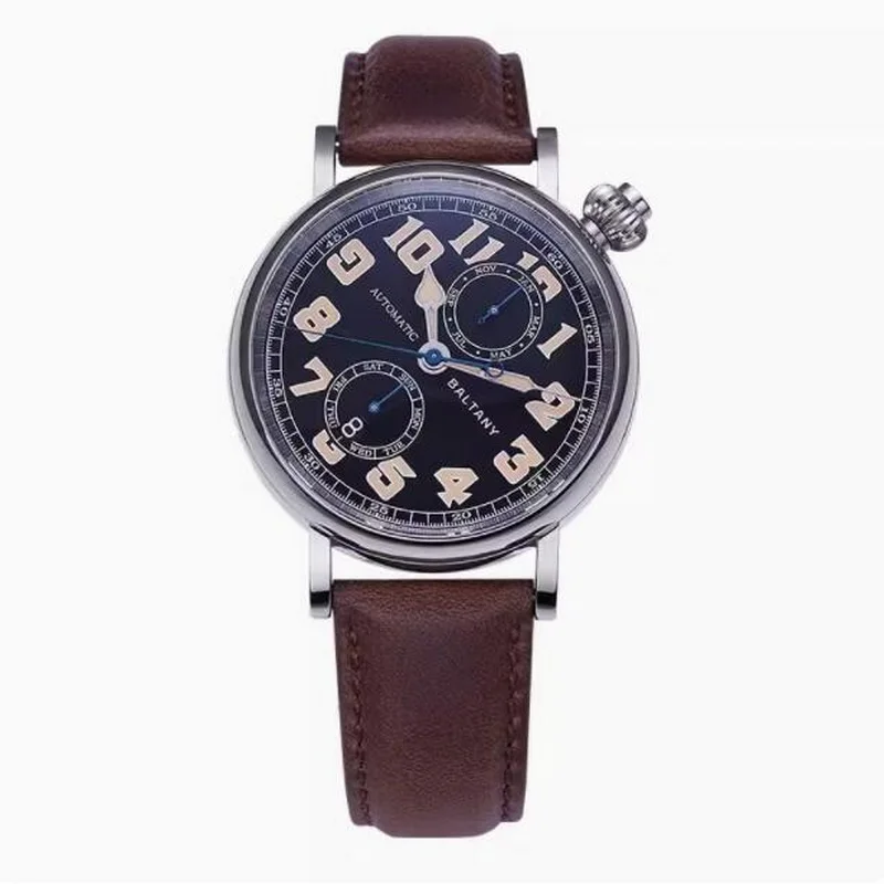 Мужские автоматические часы Baltany 41 мм ретро-часы пилота механические наручные 5ATM
