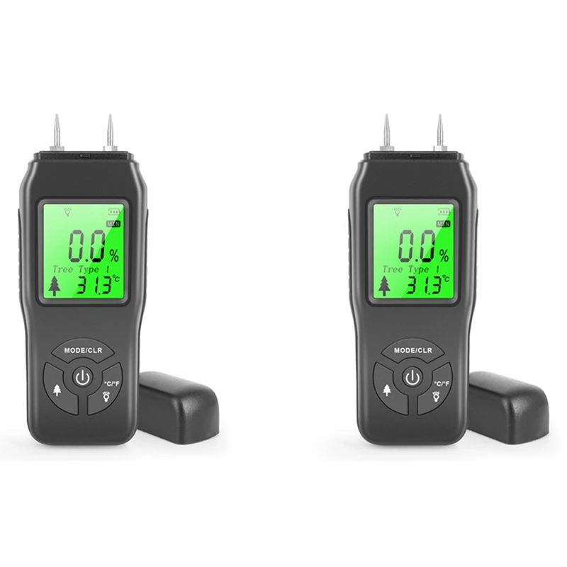 

Promotion! 2X Digital Moisture Meter, Water Leak Detector, Moisture Tester, Pin Type, Backlit LCD Display,Wood Humidity Tester