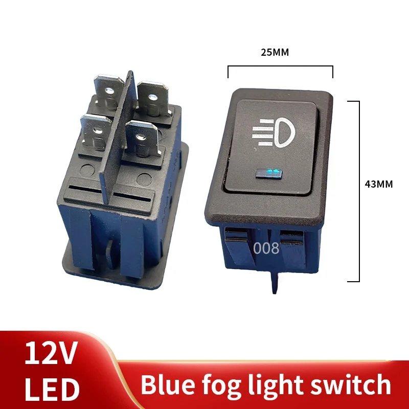 KCD4 Кулисный переключатель ВКЛ-ВЫКЛ 2-позиционный 4-контактный светодиодный 12 В 35 А Автомобильный переключатель противотуманных фар с подсветкой Кулисный переключатель