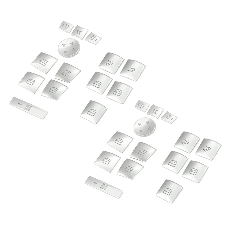 

2 шт., внутренние кнопки для двери, подлокотника, окна, переключателя, отделки крышки, наклейки для Benz GLK ML GL A B C E G Class W204 W212 W246