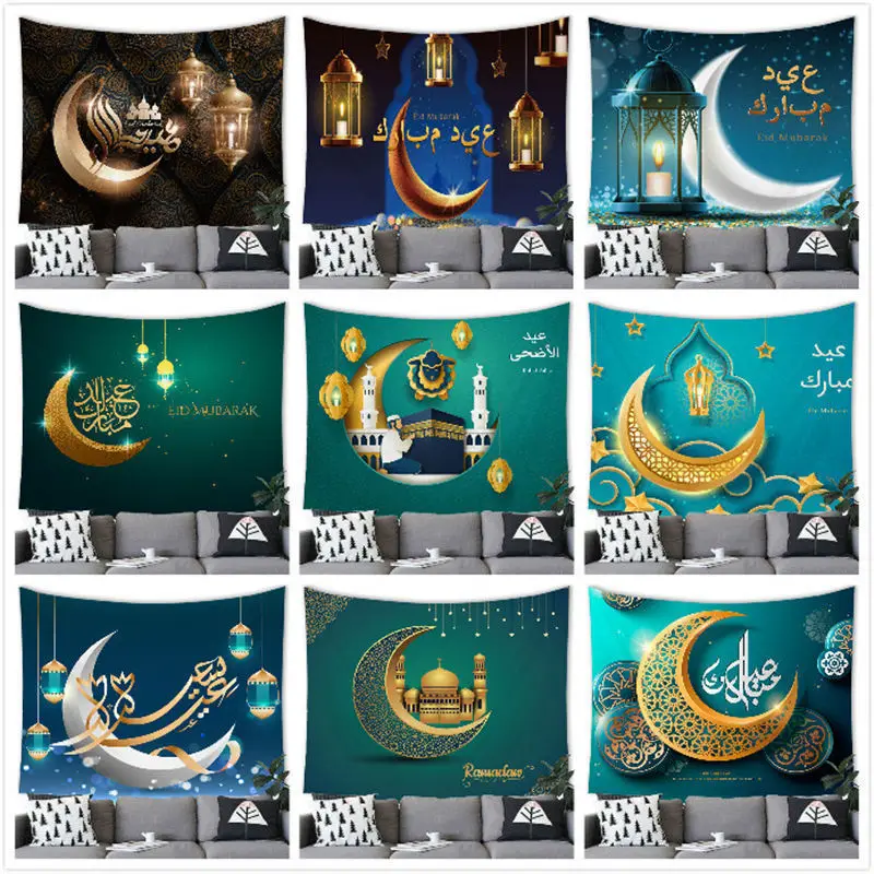 

100x70 см Рамадан Звезда Луна баннер гобелен ИД Мубарак 2023 для дома Рамадан кареем Мубарак ислам ИС товары вечерние Ринок
