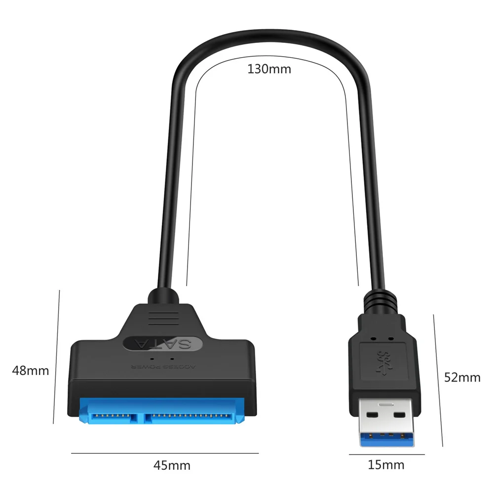 Adapter For USB To SA-TA 22 Pin Sa-ta III To USB Hard Drive Disk Reader For 2.5 SSD HDD Drive USB 3.0 And Type C To SA-TA images - 6