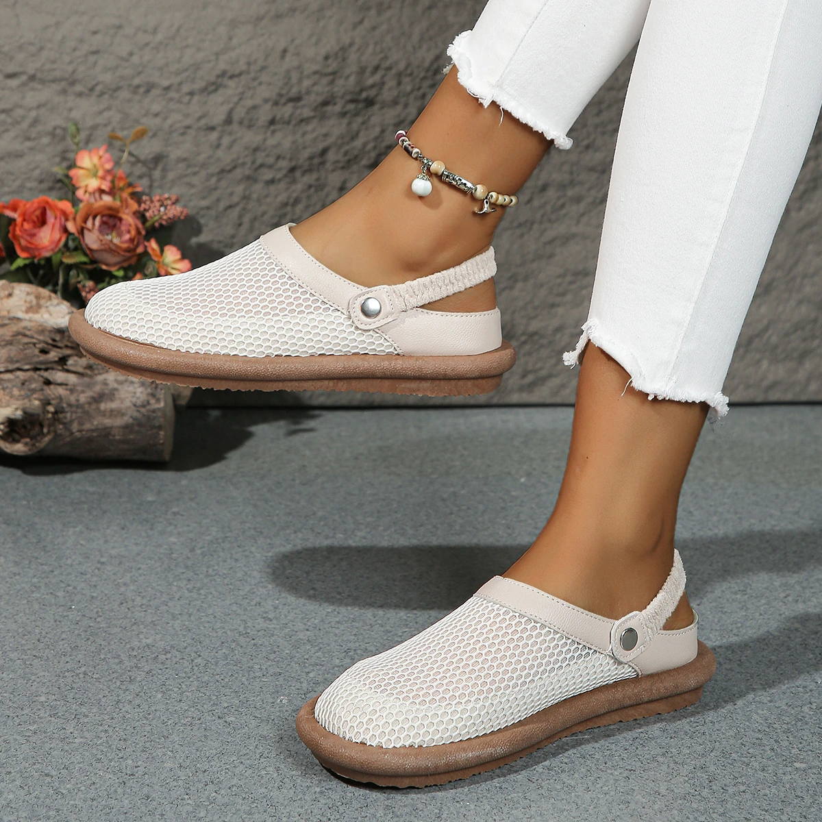 Женские сандалии новинка 2024 модная повседневная однотонная обувь для женщин на