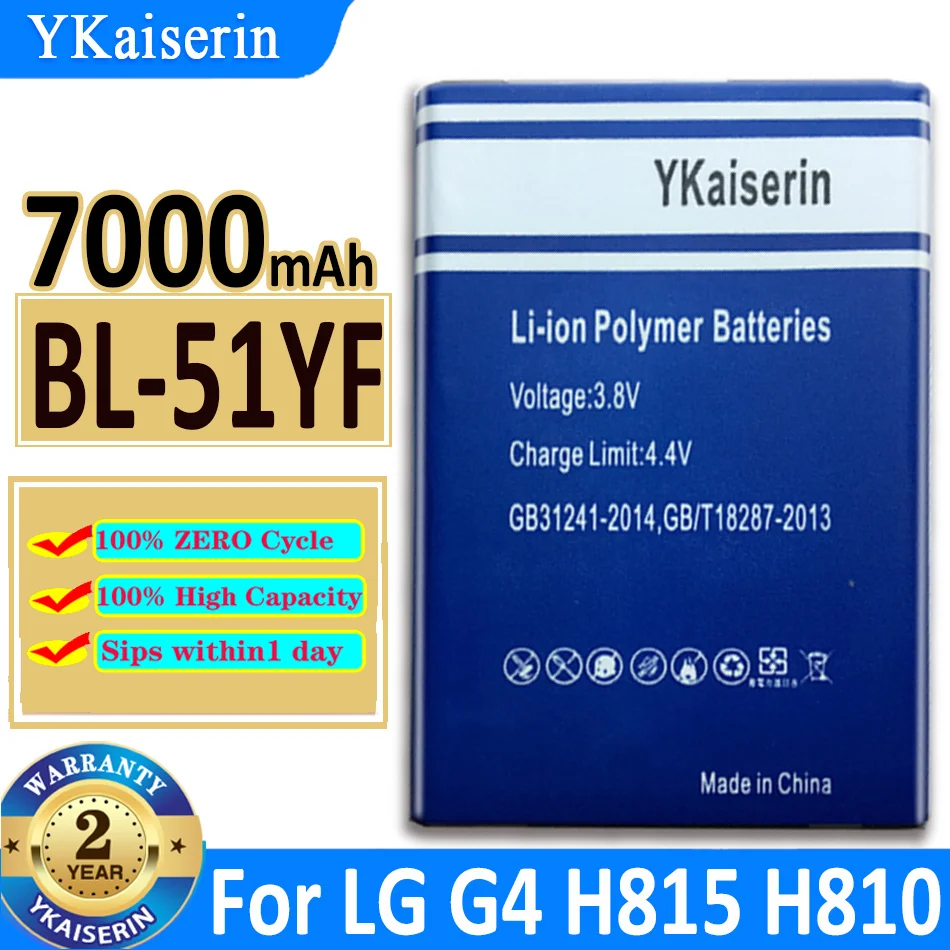 Аккумулятор ykaisзаверin BL-51YF BL51YF BL 51YF 7000 мАч Мобильный телефон для LG G4 H810 H815 H818 F500 US991