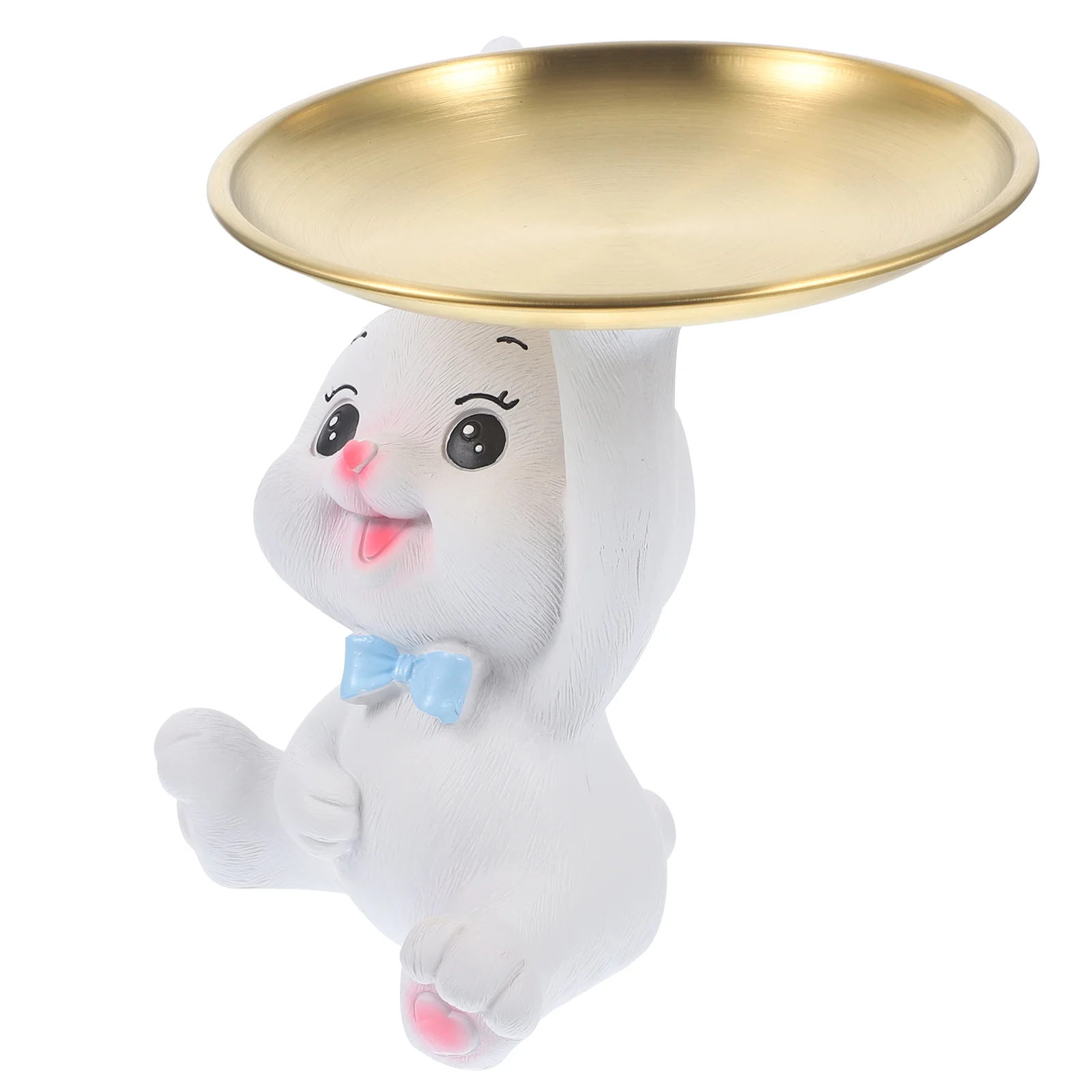 

Rabbit Tray Ornament Home Décor Snack Tray Rabbit Tray Household Dessert Platter Stainless Steel Cheese Plate Office