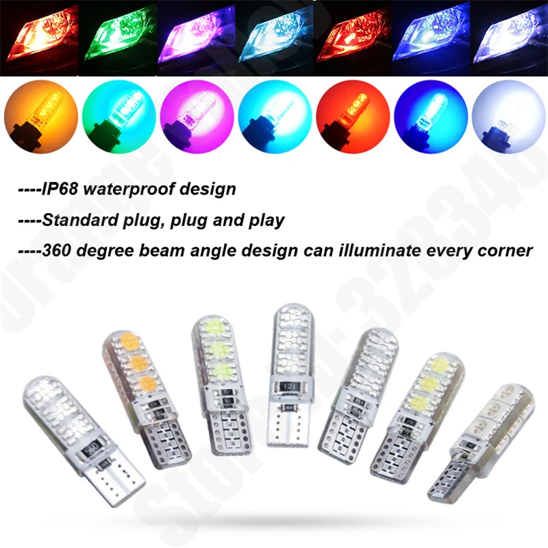 10 шт. оптовая продажа светодиодный T10 W5W 6 SMD интерьерные лампы маркер огни 6SMD