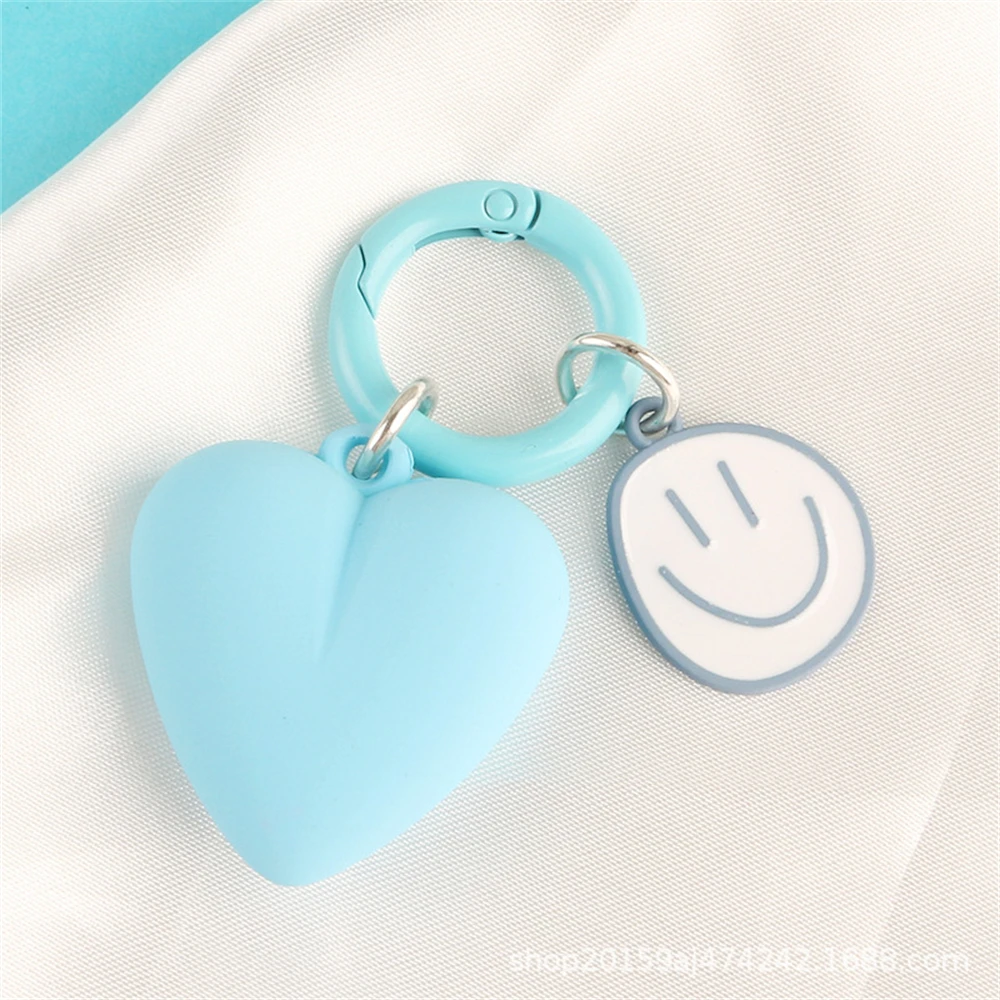 

Macaroon Peach Heart Keychain Cute Irregular Smile Face Pendant for Women Girls Bag Car Accessories Creative DIY Gifts
